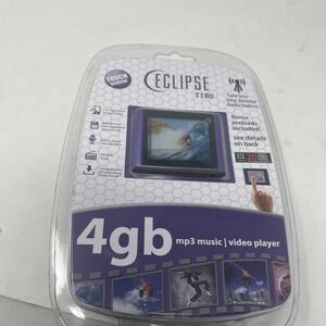 Eclipse MP3 Player 4GB Purple T180 Touch Screen 1.8in Color Display FM Radio New